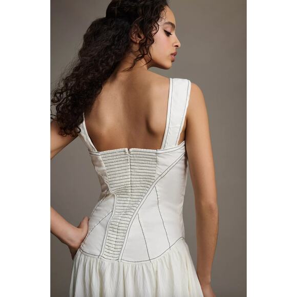 By Anthropologie Sleeveless Square-Neck Twofer Midi Dress - Picture 4 of 11